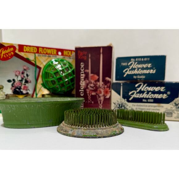 Vintage Flower Frog Candle Holder Lot Posy Flower Fashioner Vogue Dazey Kenzan - Picture 1 of 11